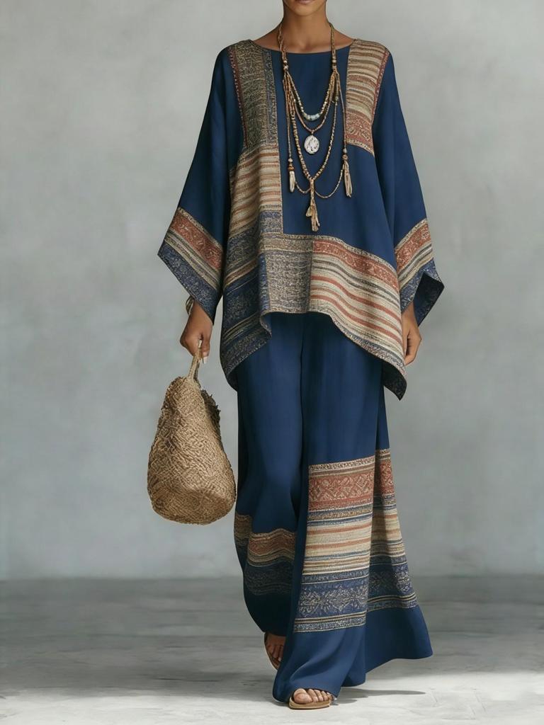 2026 Spring European Trend: Versatile Casual Temperament Round Neck Two-Piece Set