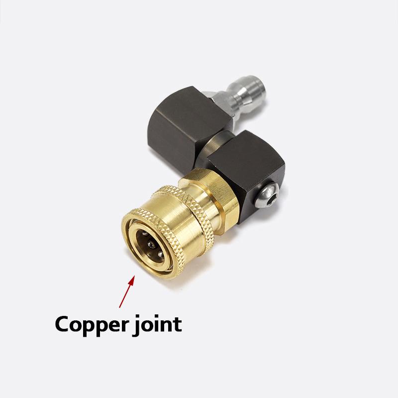 360° Swivel High Pressure Washer Adapter - 1/4" Quick Plug Copper/Aluminum Quick Connect Jet Nozzle Attachment for Car Washing