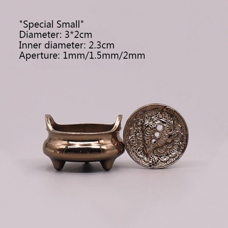 

Antique-style Golden Cicada Incense Burner/Alloy Three-legged Household Indoor Porous Incense Stick Double-eared Small Censer