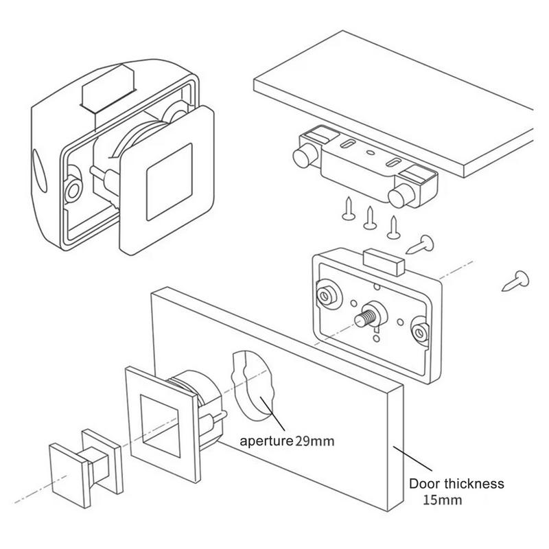 Push Handle Lock Kit Smart Cabinet Latch Multifunctional Safety Combination Keyless Lock For Small Doors Cabinets Bathroom