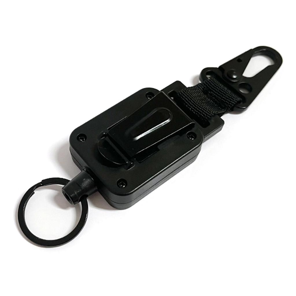 Retractable Mountaineering Buckle with Free Expansion Windup Badge Holder Suitable for Store Keys Mini Flashlight