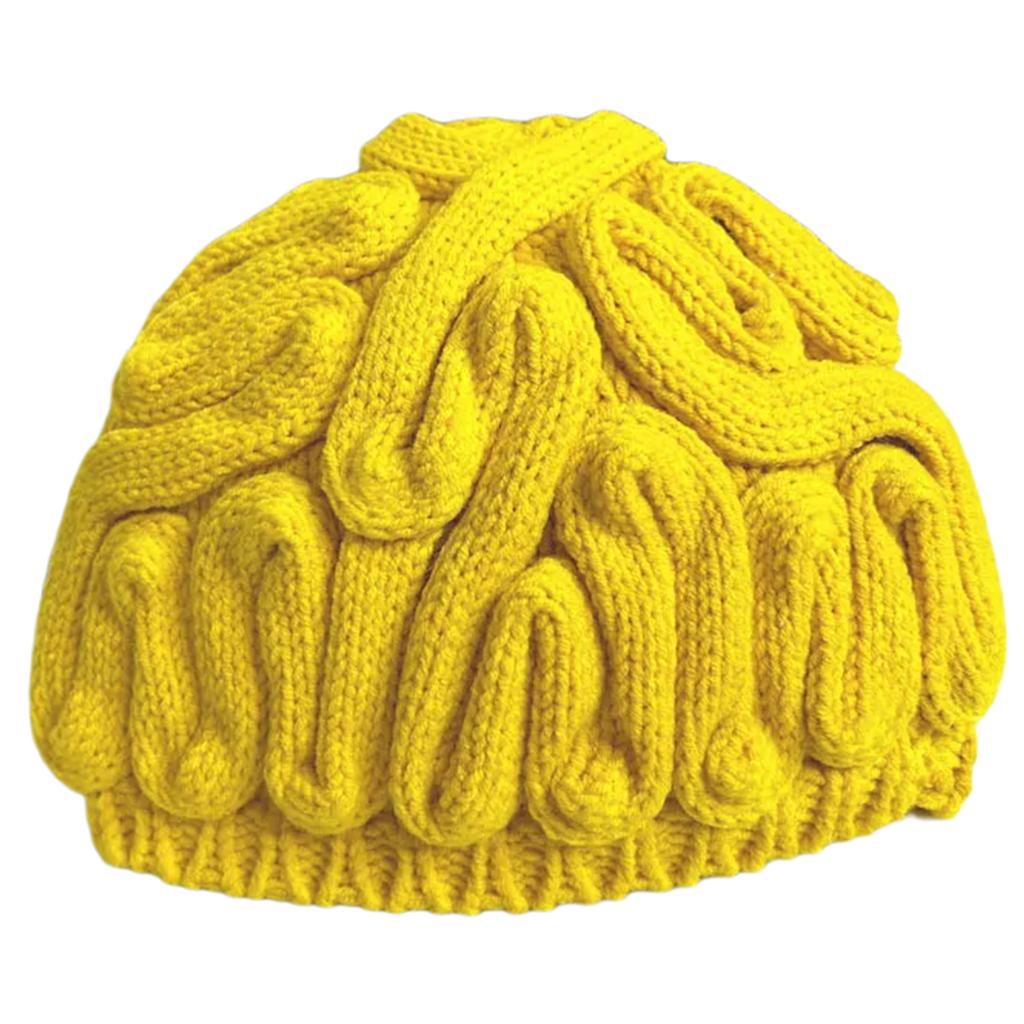 Novelty Knitting Cerebrum Hat for Female Warm Skull Hat Windproof and Comfortable Fashion Outdoor Skull Caps for Casual