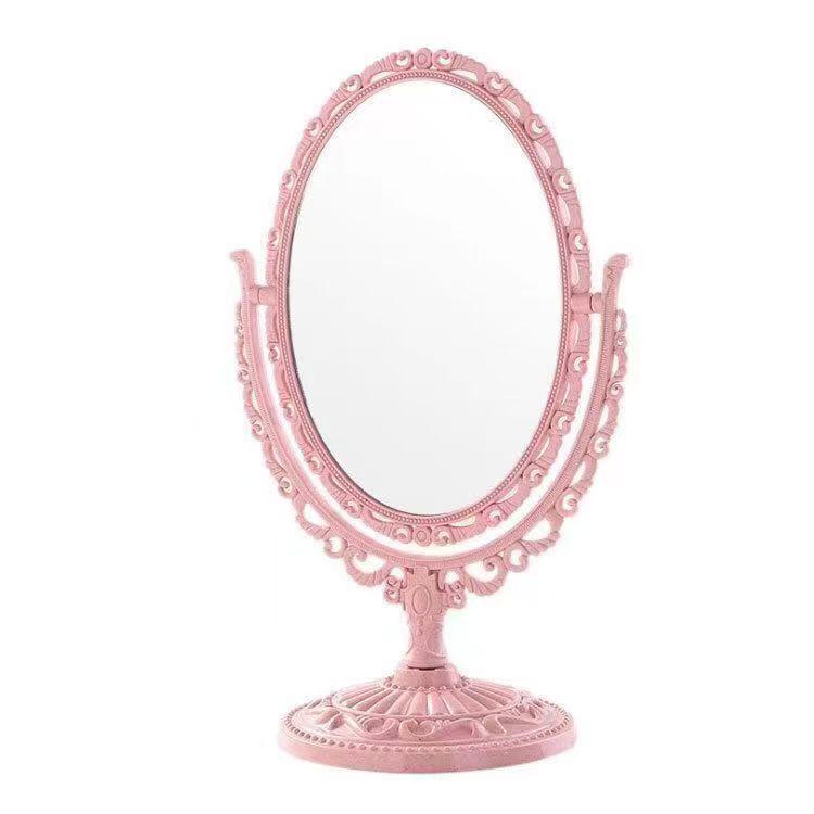 Specchio per Trucco Retro a Forma di Cuore Double-Sided Stile Coreano con Piccolo Design da Tavolo Europeo