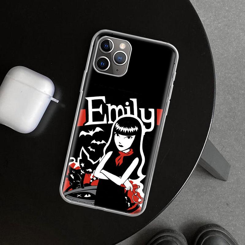 Comics Emily The Strange Phone Case Cover for iPhone 11 12 13 Mini 14 15 Plus 16 Pro Max 17 Air 7 8 + SE Art Customized Fundas 1