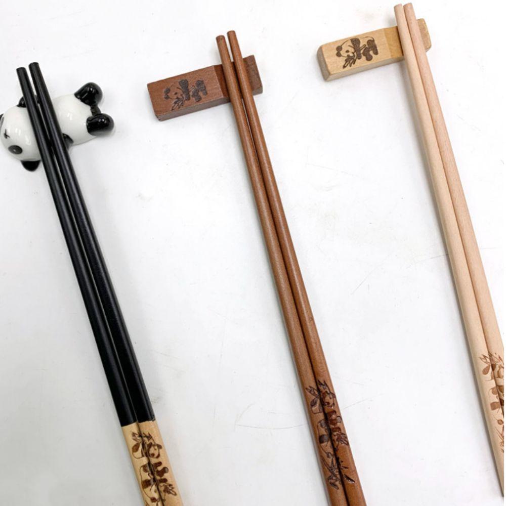 2 Pair With Chopstick Rest Panda Chopsticks Gift Set Non-slip Sushi Chopsticks  Noodle