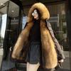 Winter Women's Coat Mid-length Detachable Mink Velvet Fax Fox Fur Imitation Fur Fur Thickened Coat