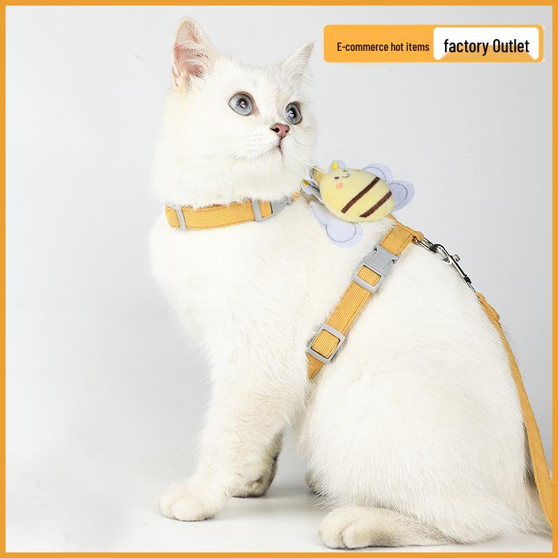Little Bee Anti-Escape Cat Leash & Harness - Adjustable Outdoor Walking Rope