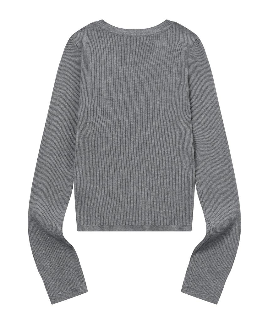 Mucent Gianni V-Neck Crop Ribbed Knit (5 Colors)