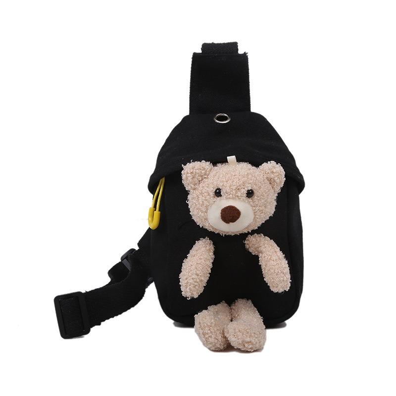 Bear Canvas Korean Female Fashion Crossbody Chest Bag Trend Cute Fashion Small Bag