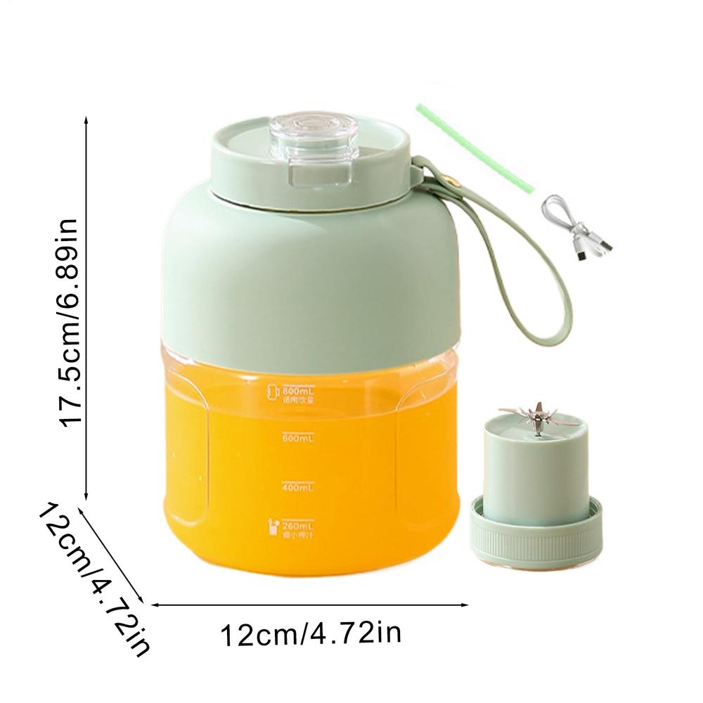 

Large Capacity Portable Blender Cup Multifunctional Fruit & Vegetable Tools Portable WirelessJuicer For Travel Offices Outdoor зелений