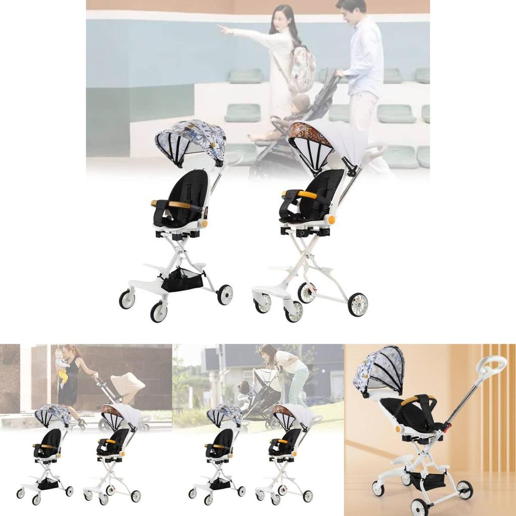 Cărucior Multi-funcțional pentru Bebeluși Peisaj Înalt Cărucior cu Patru Roți Ușor și Portabil