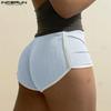 INCERUN Women Men Elastic Waist Stitching Homewear Mini Shorts Pants Pajamas
