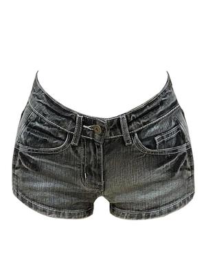 Lato Kobiety Y2k Streetwear Gyaru Harajuku Moda Grunge Vintage Coquette Niski Stan 2000s Jean Szorty Jeansowe Gorące Spodnie Japońskie