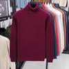 Autumn Mens Knitted Turtleneck Sweater Slim Fit Long Sleeve Anti-pilling Pullover Solid Color Trend Men Streetwear