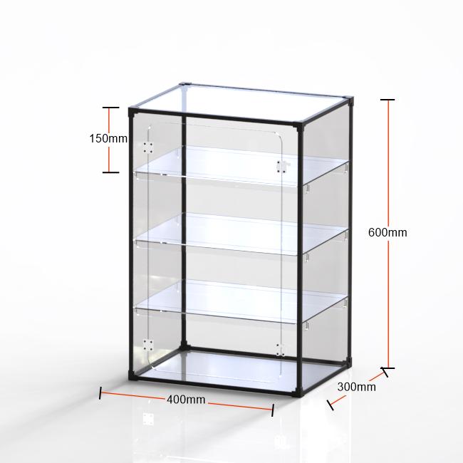 Tiered Bread and Cake Display Rack - Alloy Frame with Transparent Cabinet
