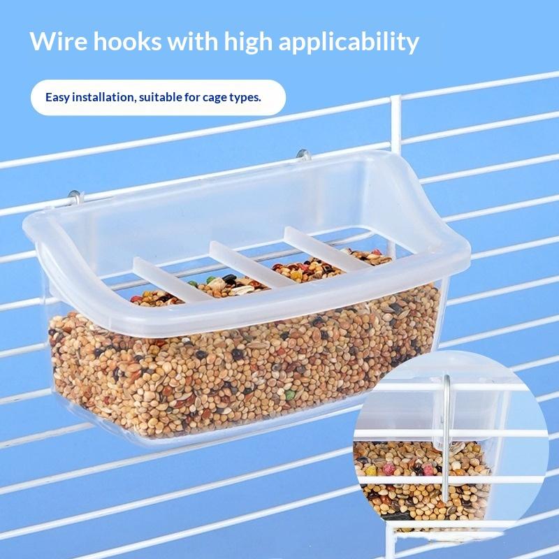 Großer Kapazität Papageien Futterspender Tränke Vögel Wasser Hängeschale Kasten Haustier Plastik Futterbehälter Spender Haus Garten Vogelbedarf