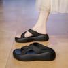 Cool slippers women's summer wear 2025 new go out platform casual beach sandals lazy fashion pregnant women one-word drag