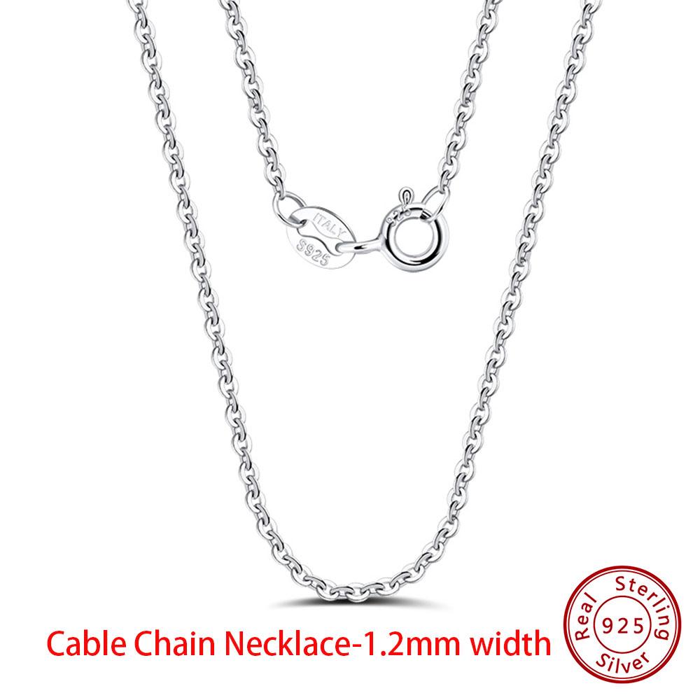 EFFIE QUEEN Real 925 Sterling Silver Diamond Cut Twist Rope Figaro Cuban Snake Bead Box Link Chain Necklace DIY Fine Jewelry SC