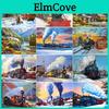 Painting Diamond New 5d Diy Train Scenery Diamond Embroidery Scenery Cross Stitch Full Round Drill Crafts Home Decor Gift
