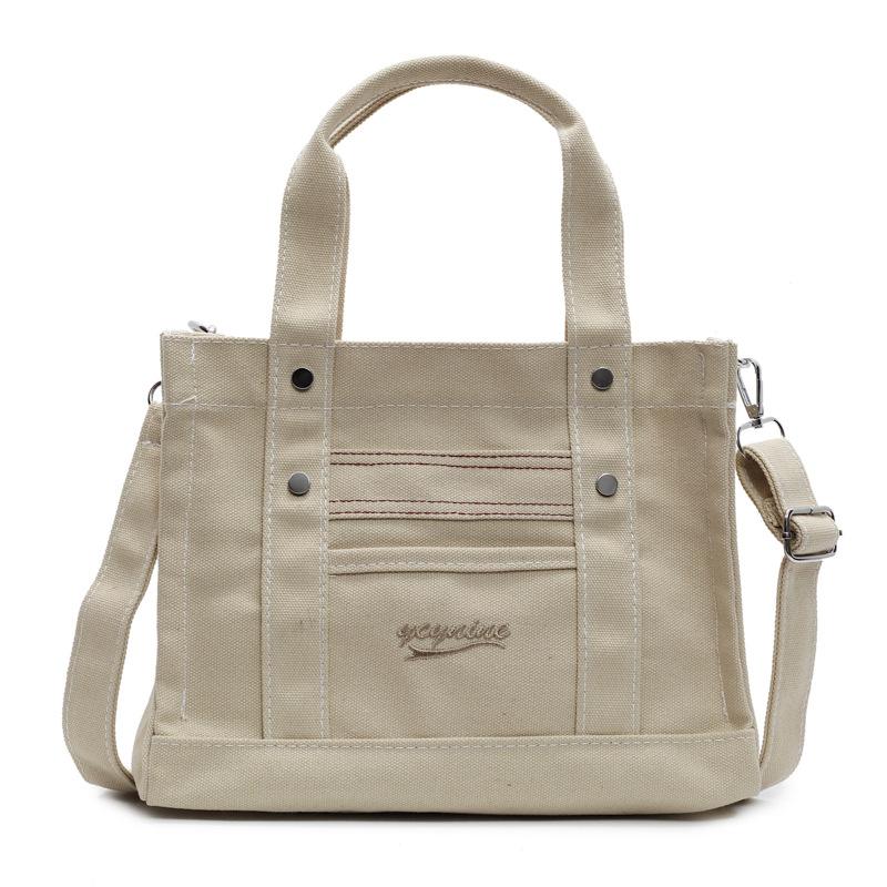 2025 early spring new fashion girl handbag versatile casual large capacity messenger bag simple canvas bento bag