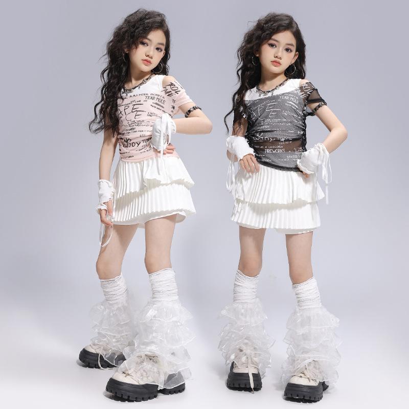 Children's Jazz Dance Costume Girls Sweet Cool Children's Catwalk JAZZ Women's Troupe Vest Girls Street Dance Costume Summer