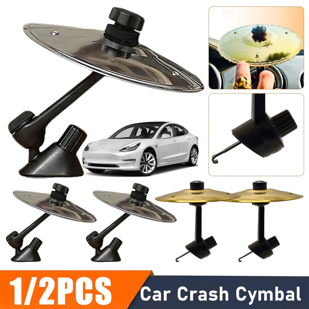 Mini Drum Colliding With Cymbal Universal Car Crash Cymbal Automotive Vent Decoration Car Interior Accessories Mini Drum Cymbals