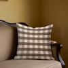 Mocha Plaid Square Jacquard Pillow Cover for Sofa Office Waist Cushion Cover Home Decorative Pillowcase