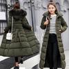 Women's Winter New Korean-style Long Over-the-Knee Cotton-padded Jacket Women's Big Wool Collar Slim-fit Thickened Cotton-padded Jacket for Women