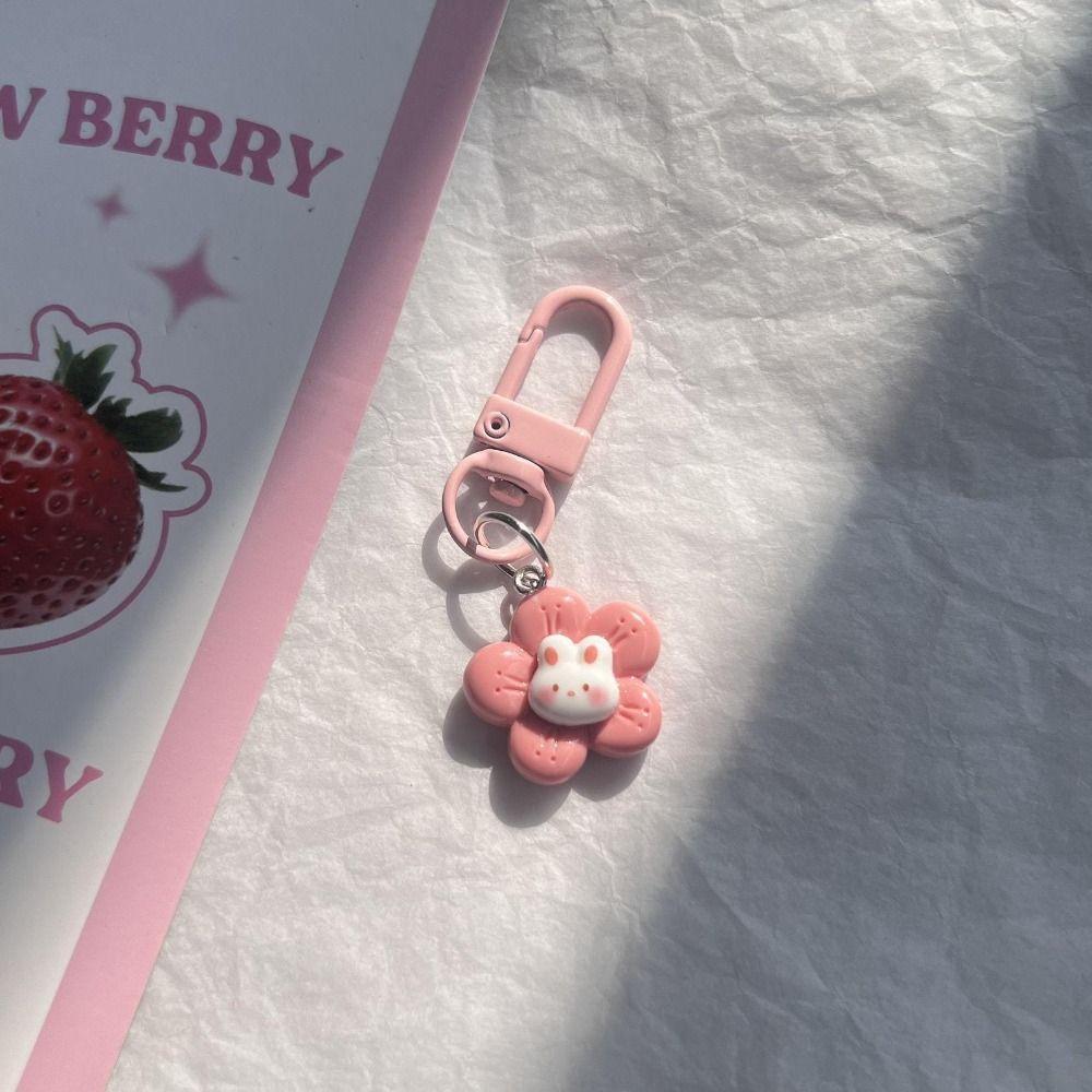 Resin Bunny Carrots Keychain Bunny Carrots Rabbit Tulip Keyring  Lucky Friendship Gift