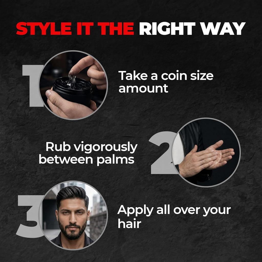 Beardo Stronghold Hair Wax 100 gm Pack of 1 Glossy Finish Shine Strong Hold Styling Gel