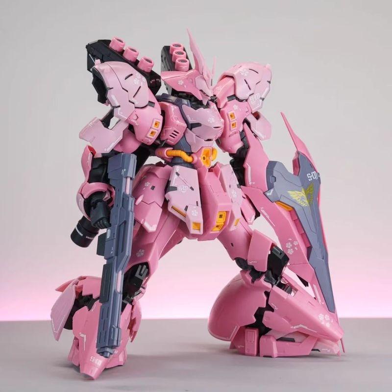 In-Stock Cherry Blossom Pink Sazabi Assembly Model Kit Action Figures Desktop Ornament Fashionable Toys Surprise Gifts RG 1/144 Poseable Articulated