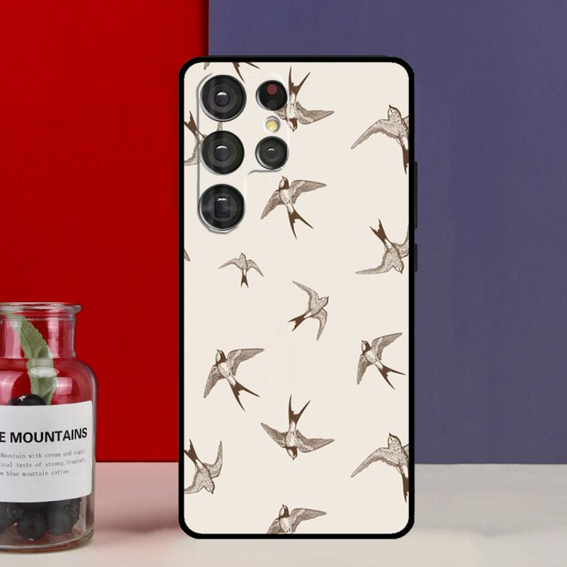 

Чехол Funda с узором «Коллаж из ласточек» для Samsung Galaxy S25 Ultra S9 S10 S20 S21 FE S22 S23 Plus S24 Ultra Galaxy S25