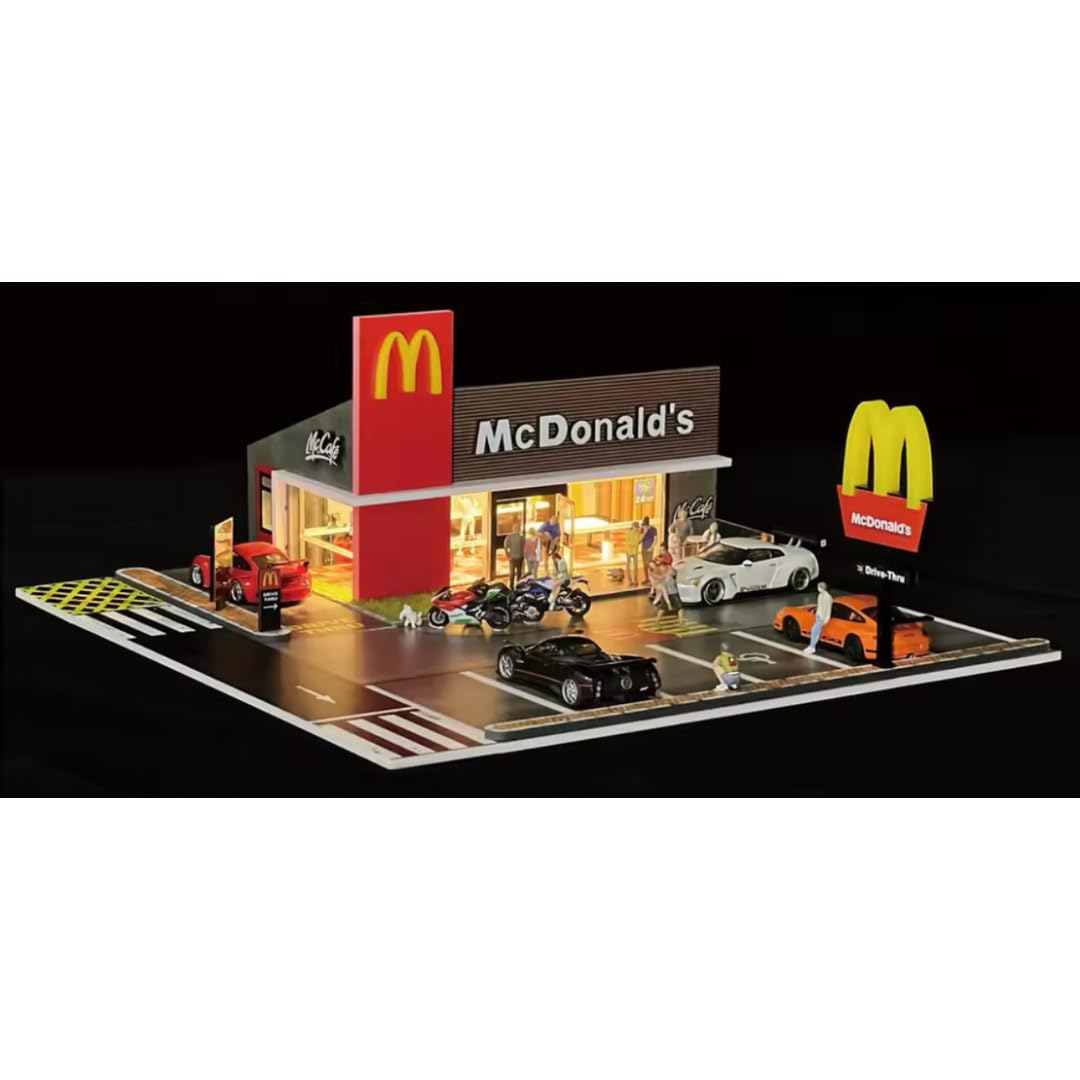 

Fast Food Restaurant 710033 Model Diorama Garage Mini Car 1/64 G-Fans etc. [Item] жёлтый