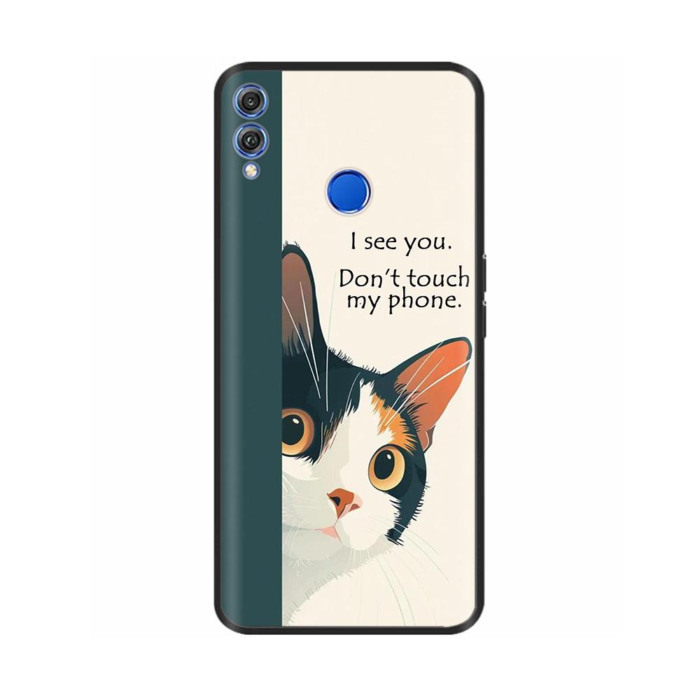 For Honor 8X Case Soft Liquid Silicone Full Coverage Phone Case For Huawei Honor 8X Cases Honor8X Cute Panda Back Cover Fundas