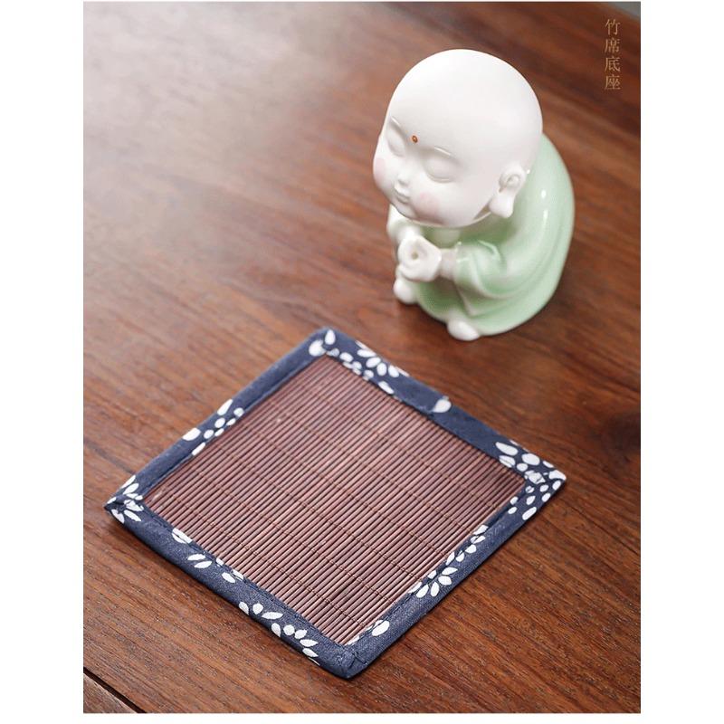 Tischläufer aus natürlichem Bambus, Tischset, Teematten, Tischset, Heizkissen, Untersetzer im japanischen Stil, Dekoration für Zuhause, Café, Restaurant