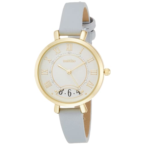 

Fieldwork Tova Analog Watch with Date Display, Gold Leather Strap, Blue, YM054-3, Women s