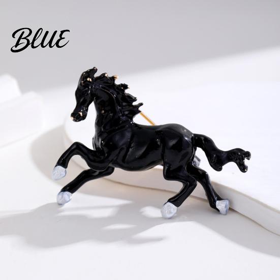 Exquisite Horse Pin Brooch Chinese Zodiac Year of Enamel Vintage