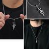 Vnox Stainless Steel Punk Cross Snake Pendant Necklace for Men, Cuban Chain Silver Color Snake Necklaces, Daily Jewelry Gifts
