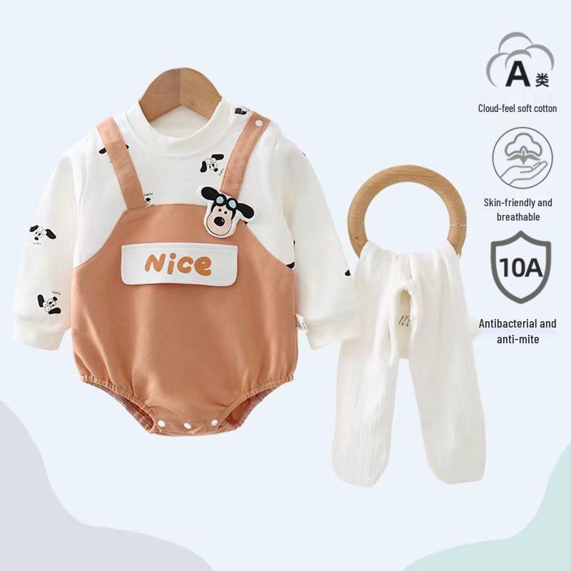 Popular Infant Spring/Autumn Bodysuit: Class A Outfits for Boys & Girls - Newborn Crawling Wear
