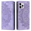 For iPhone 12 ProMax,11 Pro Max Mandala Embossed PU Leather Flip Wallet Case Magnetic Closure Cover