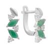 Silver Earrings with Natural Emerald 1.642ct (2206293)