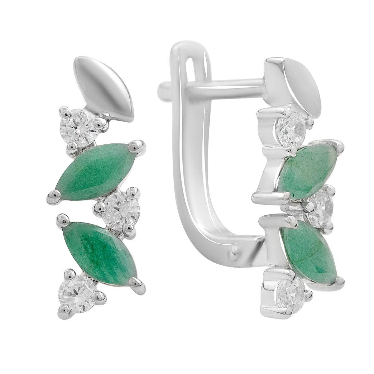 

Silver earrings with natural emerald 1.642ct (2206293) смарагдовий