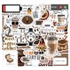 50 Pieces of Coffee Lovers' Stickers for Fun Collage DIY Cups, Computers and Luggage Cases