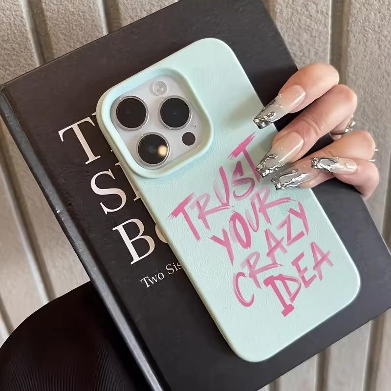 Easy Motivational Quote Design Phone Case For iPhone 17 Pro Max 16 Plus 15 Pro 14 13 12 11 XR 17Air Lychee Textur Soft Cover