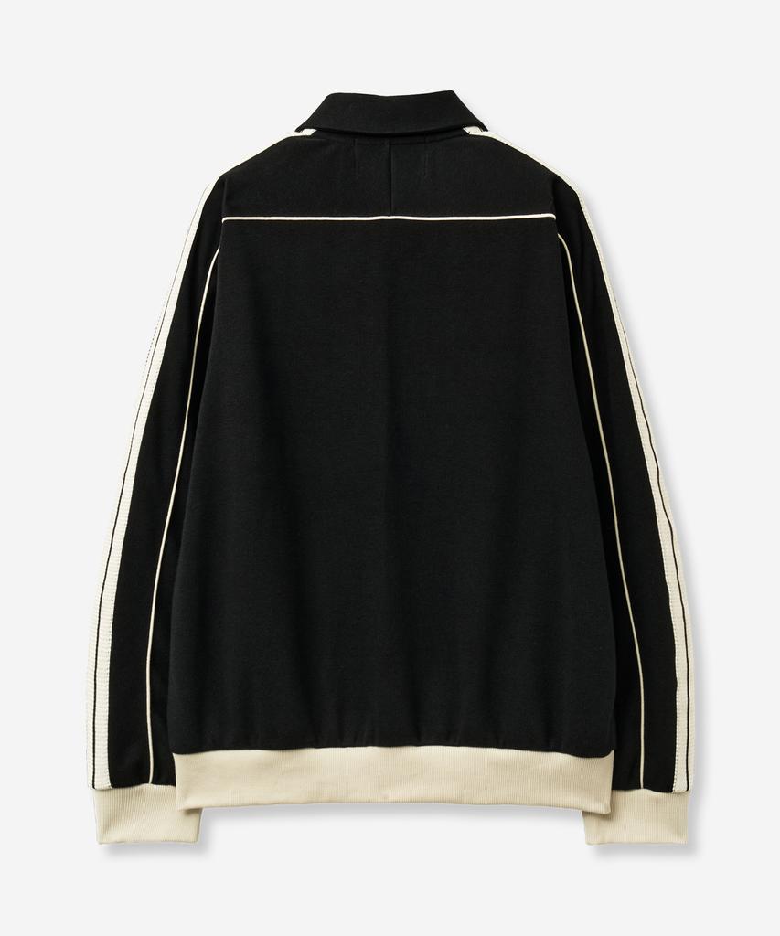 SATUR Rawton Piping Collar Track Zip-Up Jacket Black