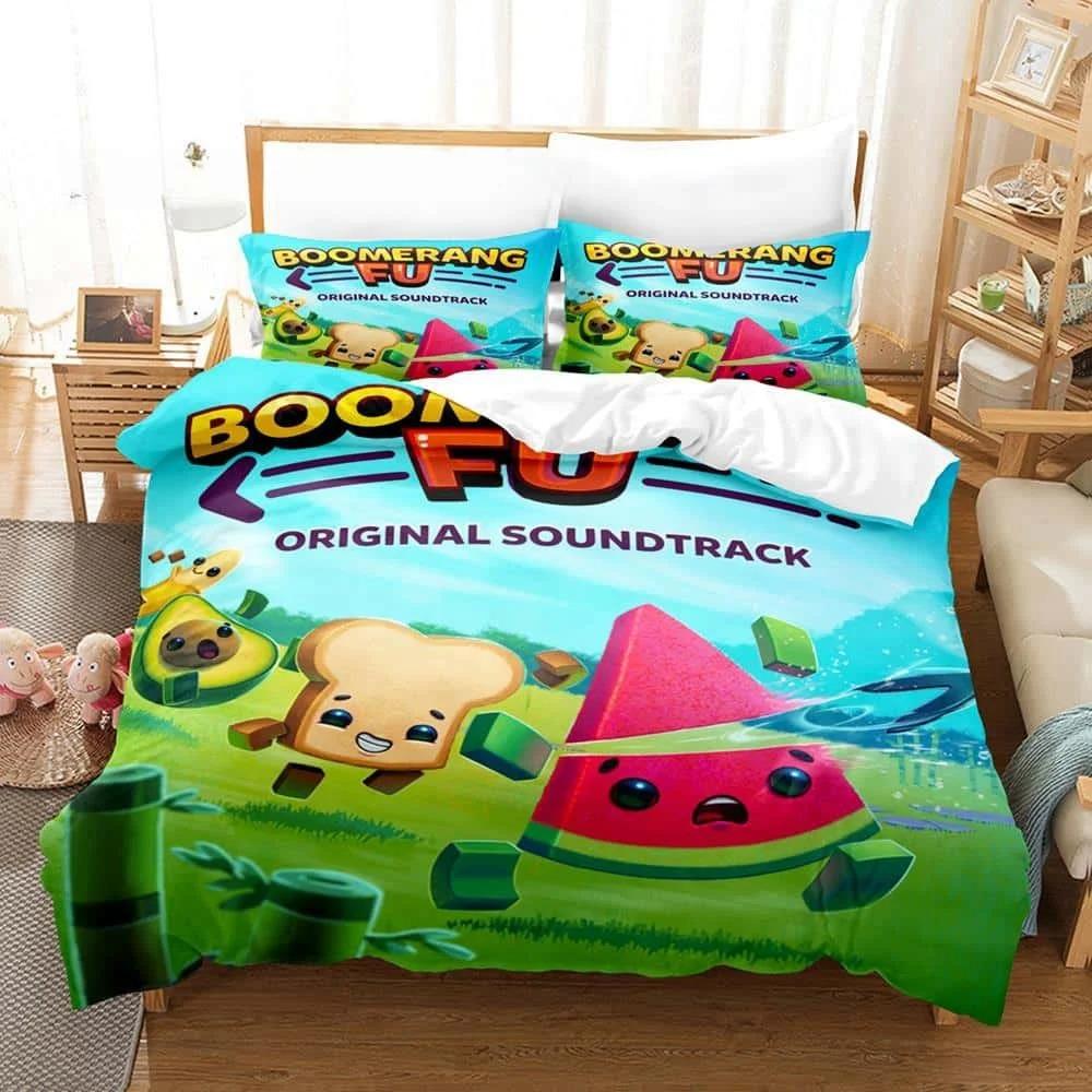 3D Kawaii Game Boomerang Fu Beddengoed Set Enkele Tweepersoons Volledige Queen King Size Beddengoed Set Volwassen Kind Slaapkamer Dekbedovertrek Sets Huis Textiel Gereedschap