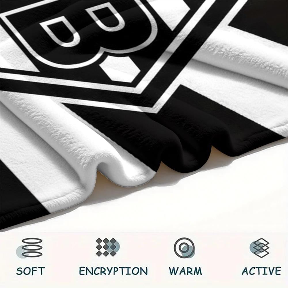 1PC Custom Name Vfl Gladbach Patterned Flannel Blanket Suitable For All Seasons for Home Decor Warmth and Comfort Gifts Holiday Present