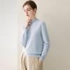 2026 Le Kasha Women's Pure Cashmere Sweater: 12 Gauge Flat Knit, Half-High Neck, Solid Color, Autumn/Winter Base Layer