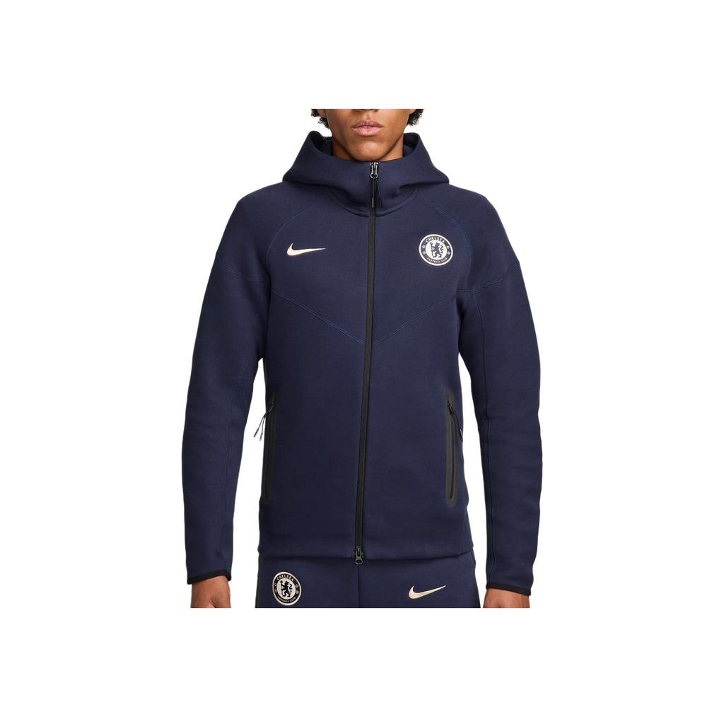Nike Chelsea FC Tech Fleece Windrunner Solid Color Comfortable Fashion Zip Jacket Men Jacket Obsidian FZ4175-452