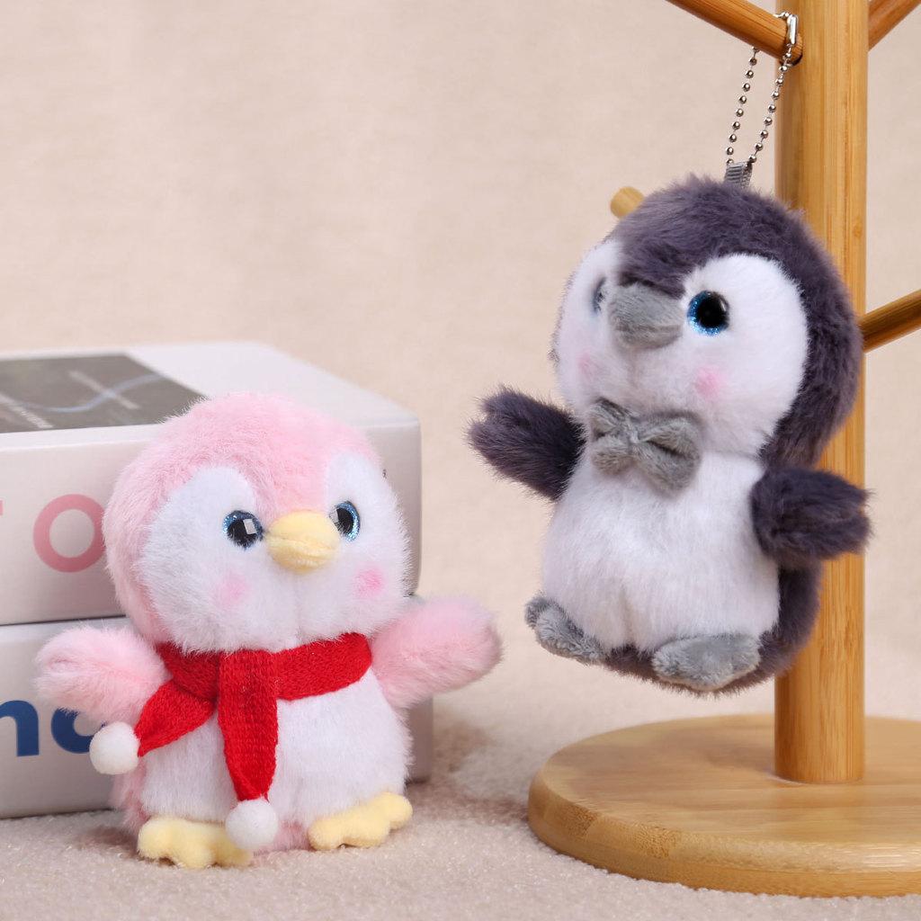 Penguin Plush Keychain With Bow Tie And Scarf Design For Bag Decor